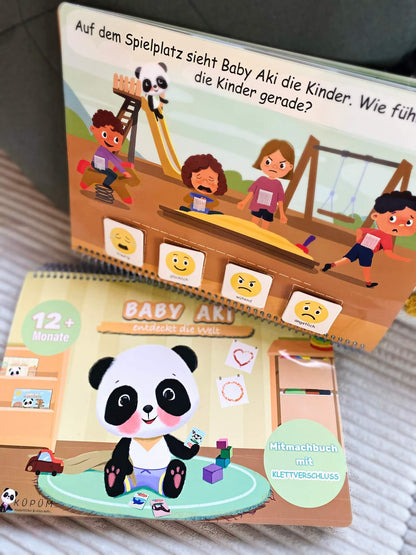 Baby Aki entdeckt die Welt  -  Mitmachbuch + Klettverschluss ab 1 Jahr