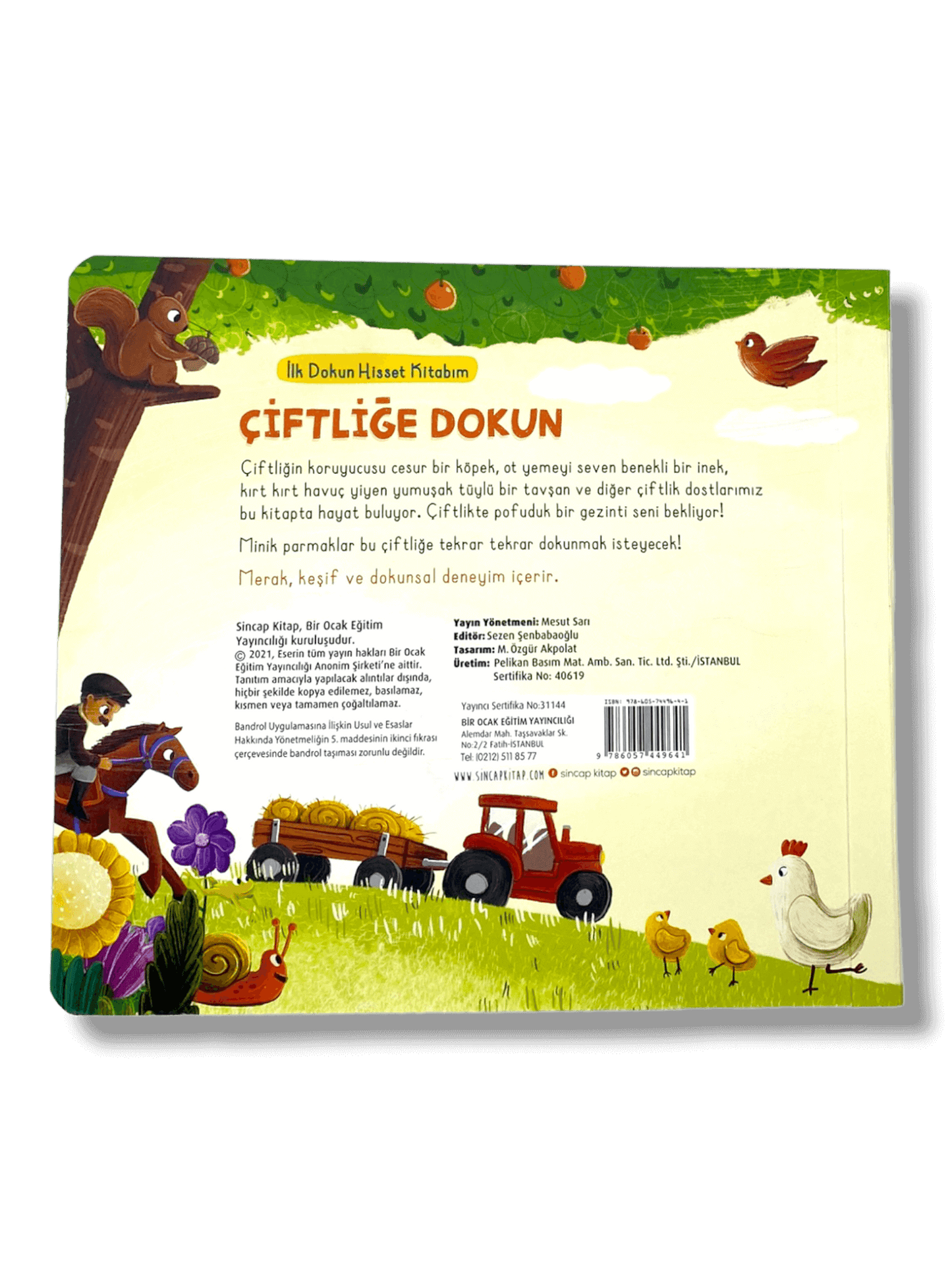 İLK DOKUN HİSSET KİTABIM ÇİFTLİĞE DOKUN - (My first touch book : On the farm)