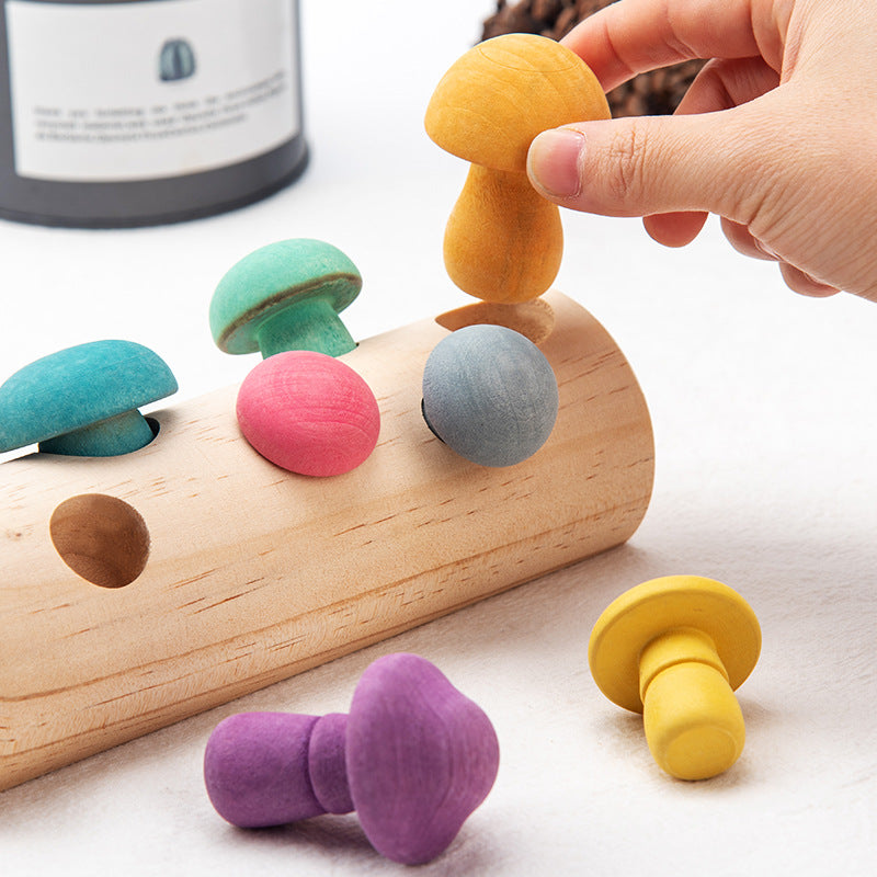 Montessori Steckspiel mit bunten Pilzen ab 1 jahr